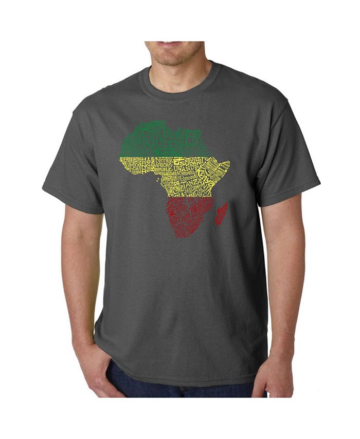 Мужская футболка Word Art - Страны Африки LA Pop Art, серый страны африки женская рубашка летучая мышь word art la pop art темно синий