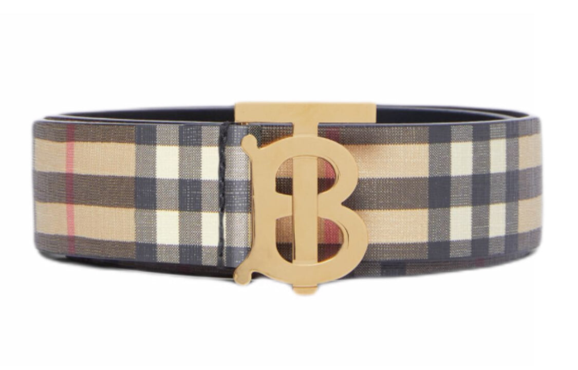 

Ремень Burberry Vintage шириной 3,5 см, бежевый / синий