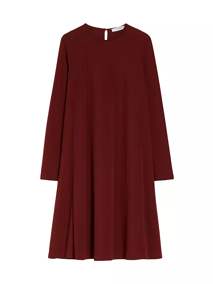 

Платье-трапеция из кади с длинными рукавами Max Mara Leisure, красный