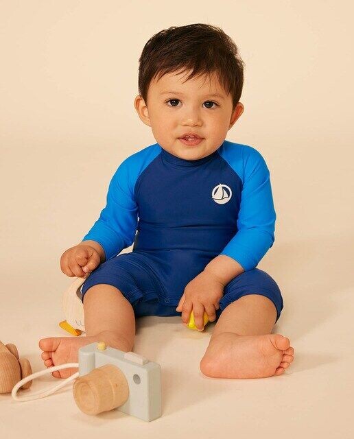 

Детский купальник с защитой от ультрафиолета Petit Bateau, синий