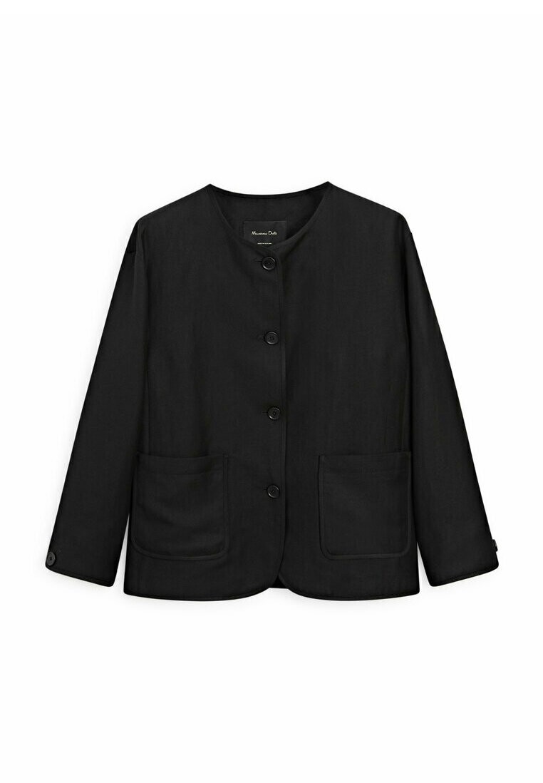 

Легкая куртка Button With Pockets Massimo Dutti, черный