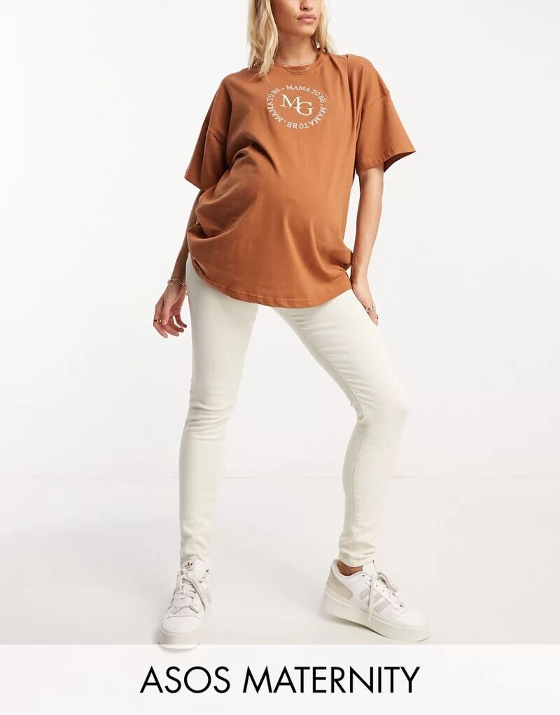 

Белоснежные джинсы скинни ASOS DESIGN Maternity Ultimate