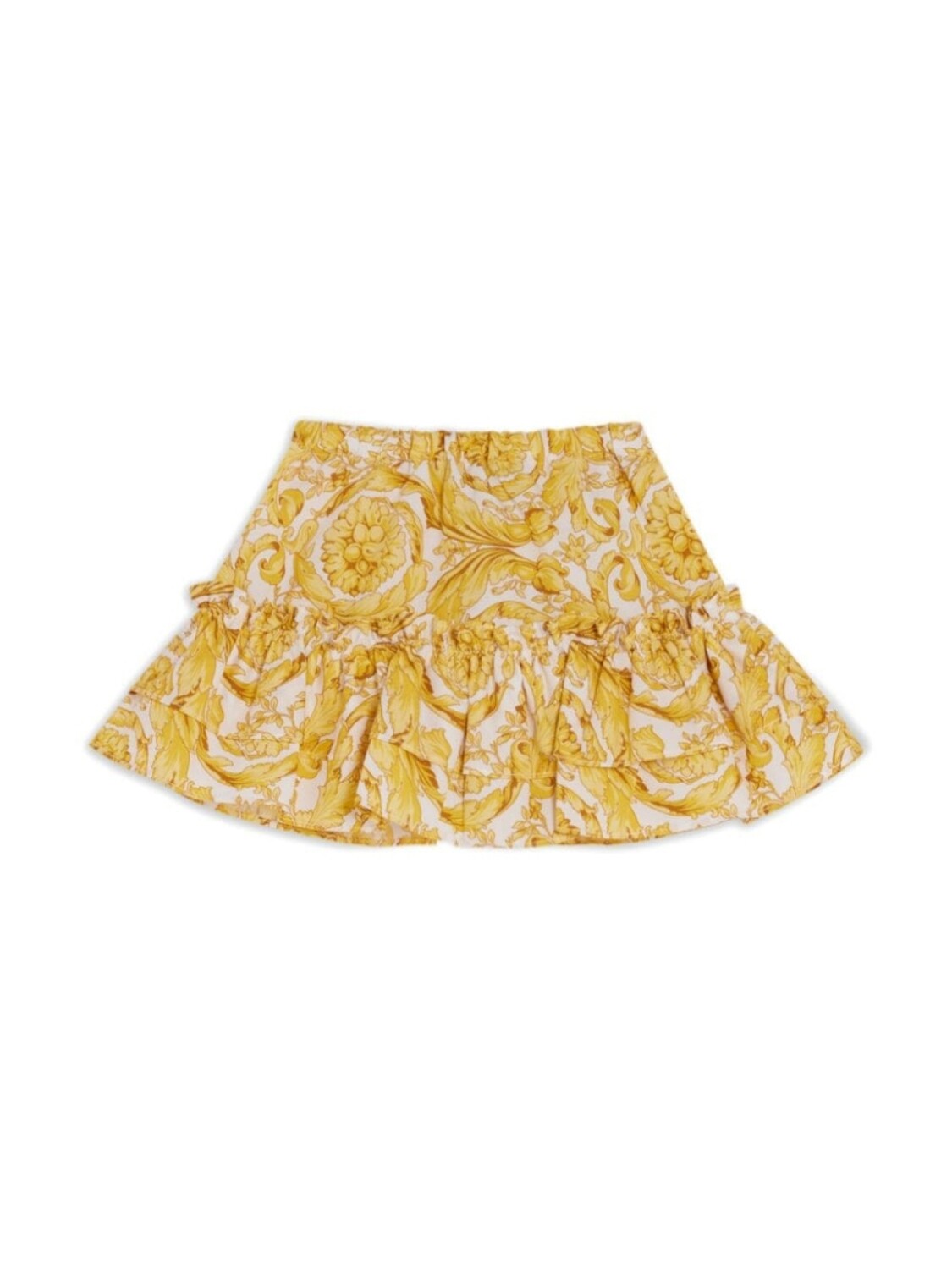 

Versace Kids расклешенная юбка с принтом Barocco, желтый