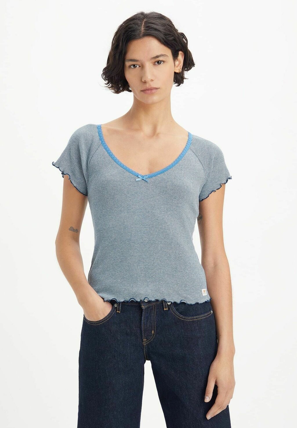 

футболка с принтом Dry Goods Vneck Levi's, цвет end on end stripe gi