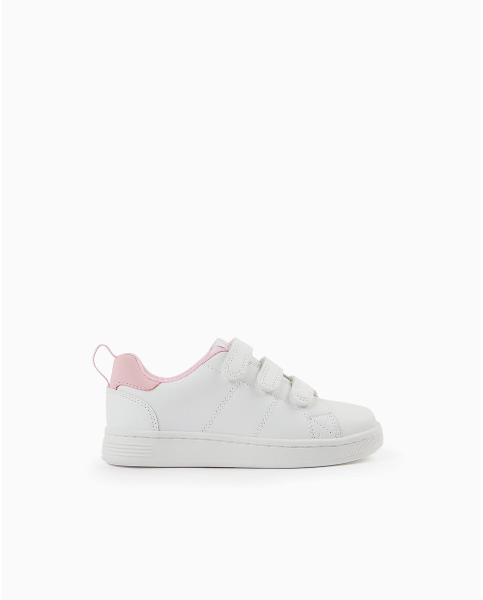 Розовые спортивные туфли для девочек с двойной застежкой на крючок и петлю Zippy, розовый белые кроссовки overcome с контрастными деталями
