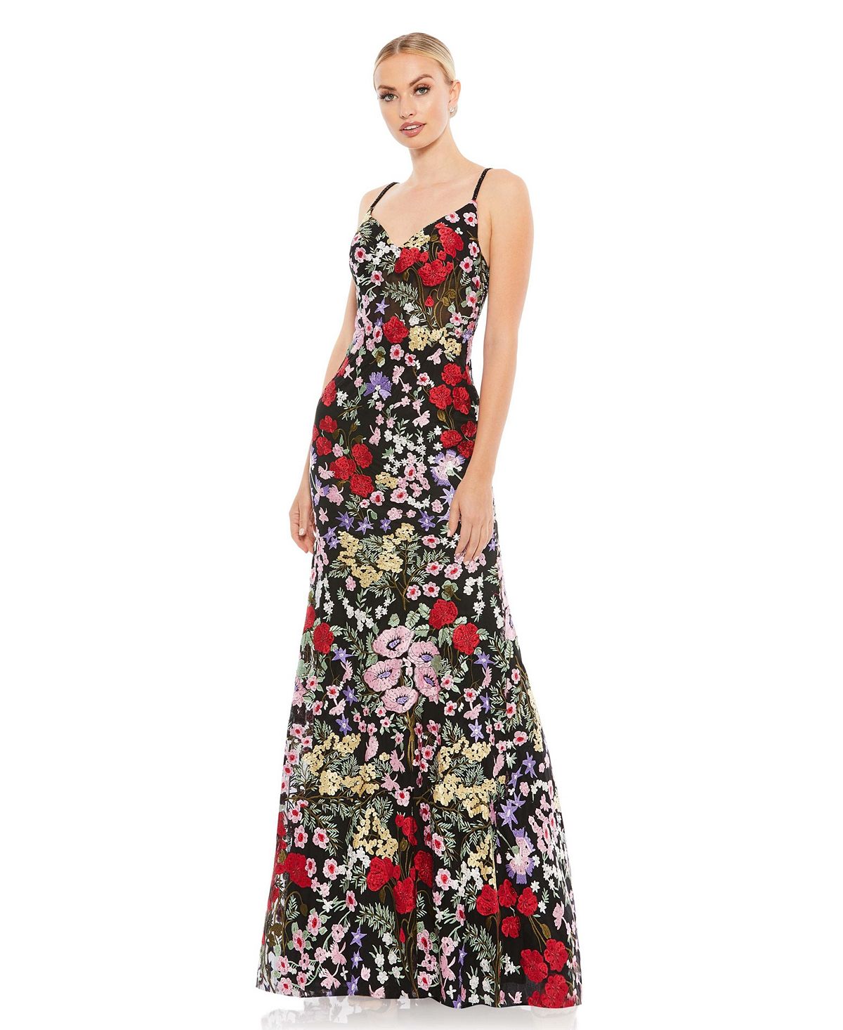 Женское кружевное платье с цветочным принтом MAC DUGGAL