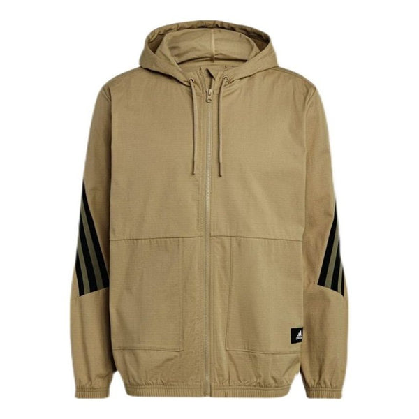 Куртка adidas hooded Windproof Athleisure Casual Sports Jacket Khaki, хаки