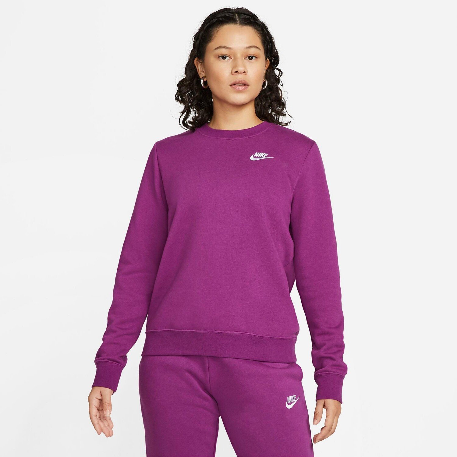 

Женский флисовый свитшот с круглым вырезом Nike Sportswear Club, фиолетовый