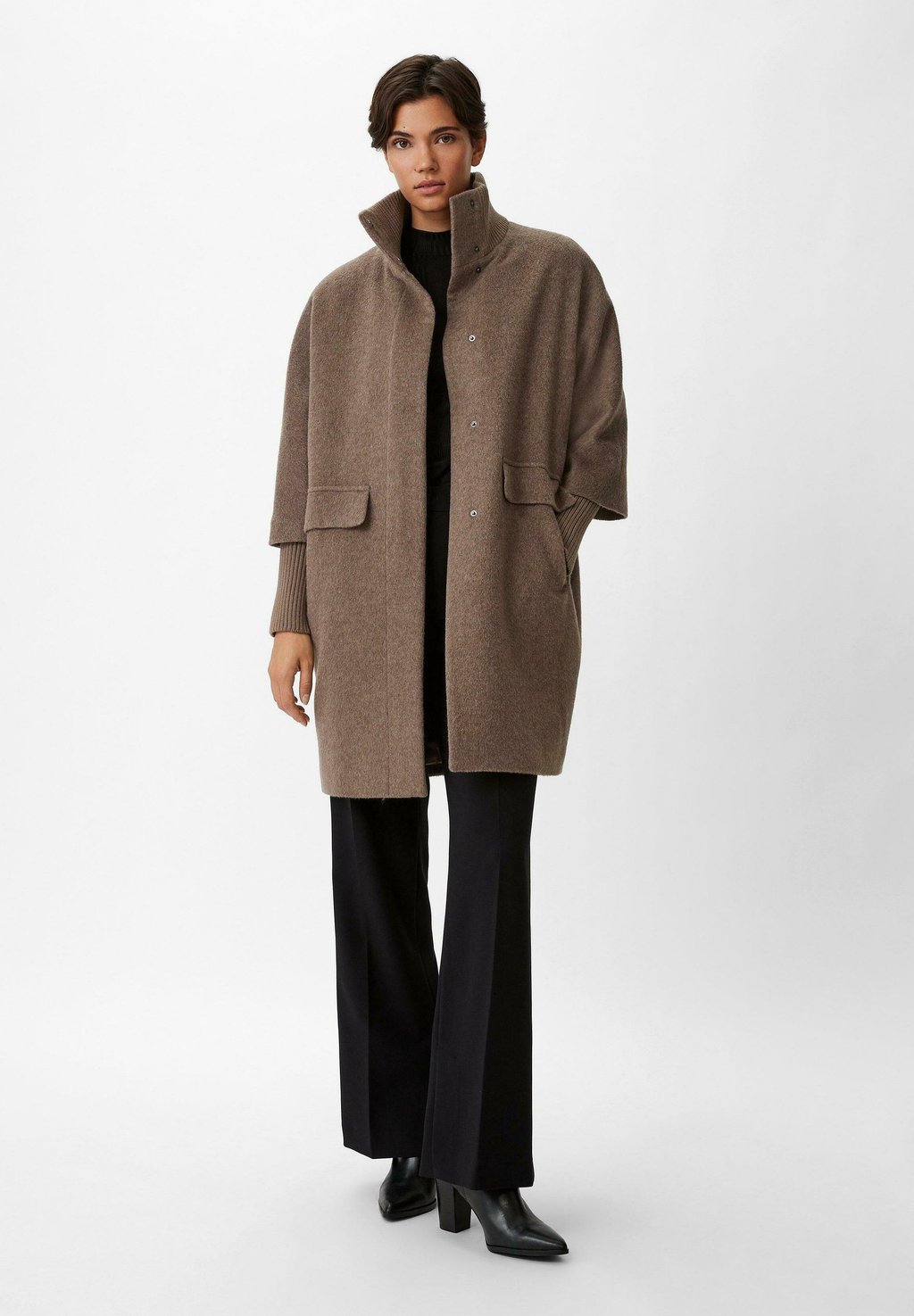 Классическое пальто comma, коричневый меланж классическое пальто mantel comma цвет schwarz