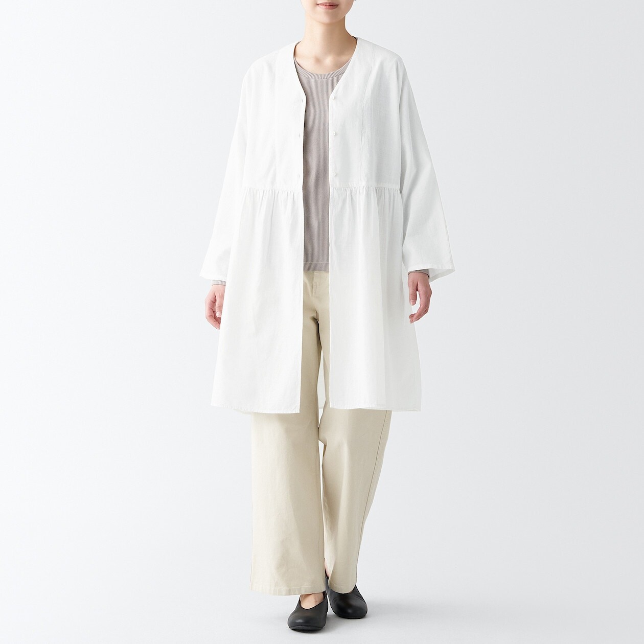 

Индийская туника ручного прядения и плетения MUJI, белый