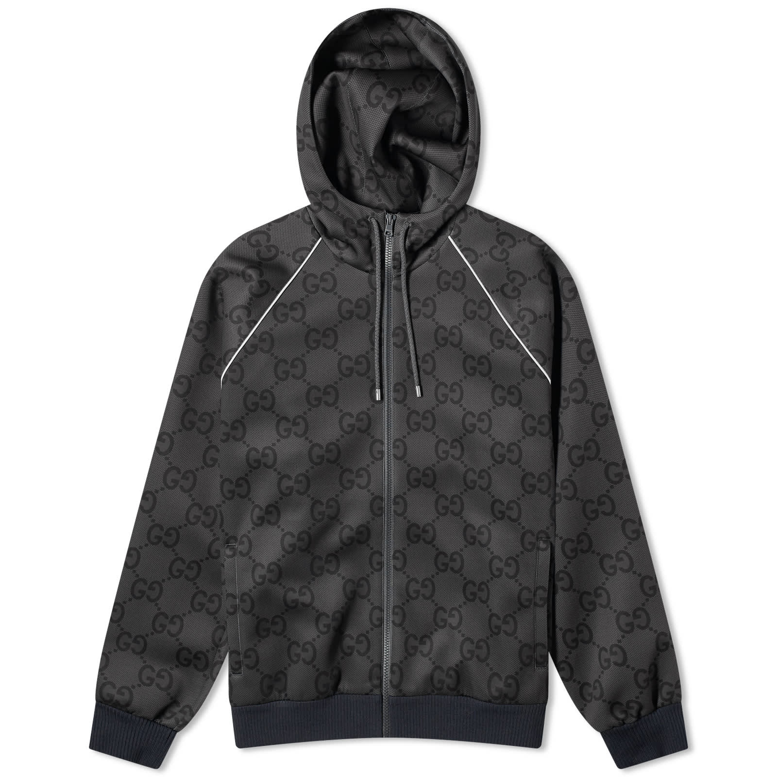 цена Куртка Gucci Light Neoprene Jumbo Gg Hooded, серый