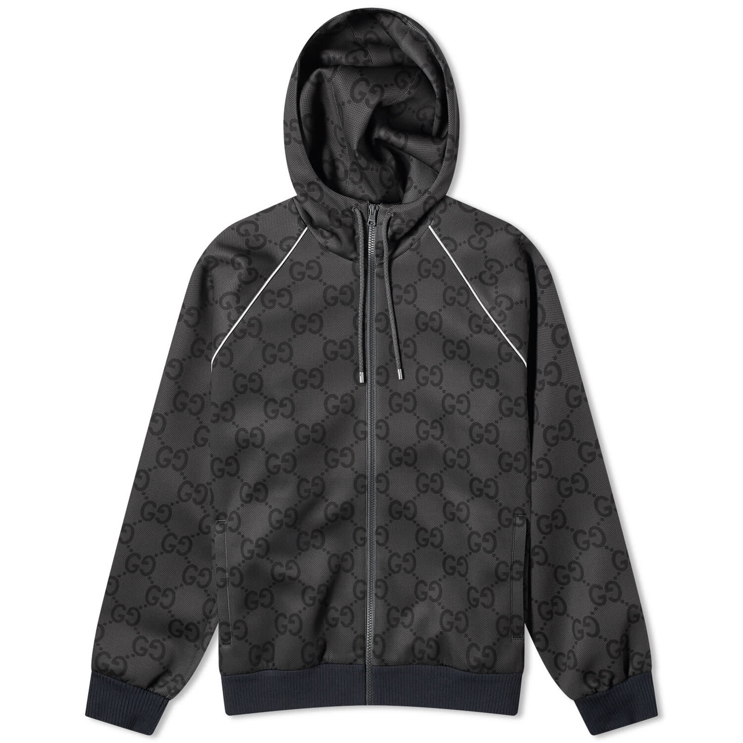 Куртка Gucci Light Neoprene Jumbo Gg Hooded, серый