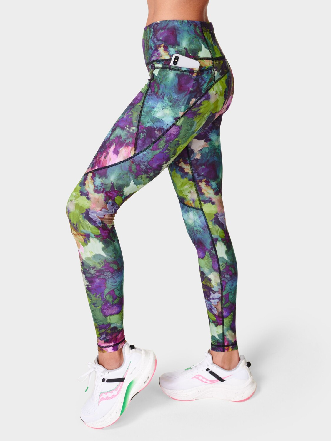 

Леггинсы для спортзала Power 7/8 Sweaty Betty, зеленый роскошный цветочный