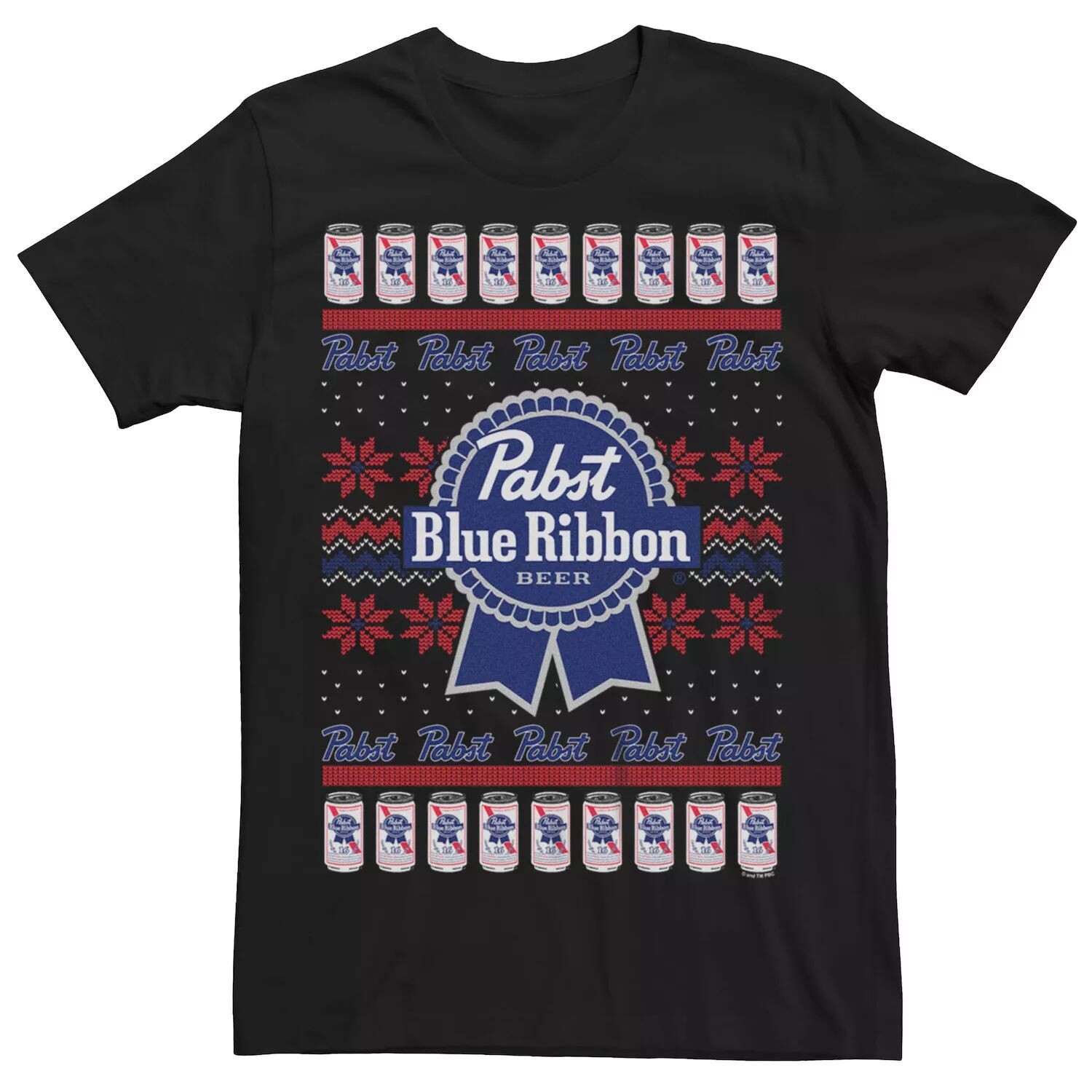 

Мужская футболка Pabst Ugly Sweater с синей лентой Licensed Character