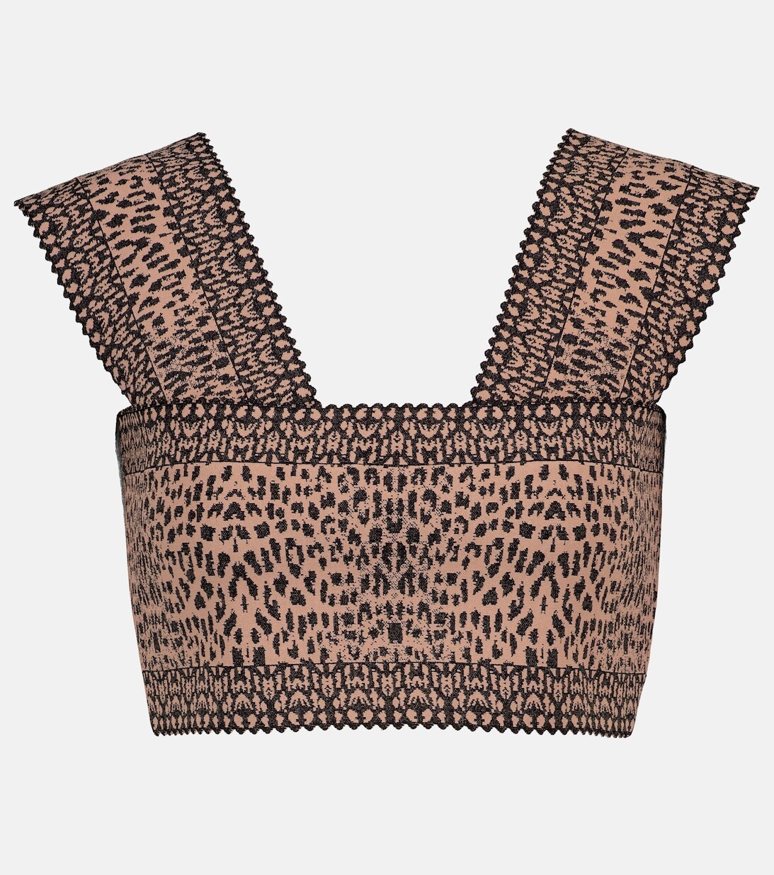 

Укороченный топ с леопардовым принтом ALAÏA, бежевый