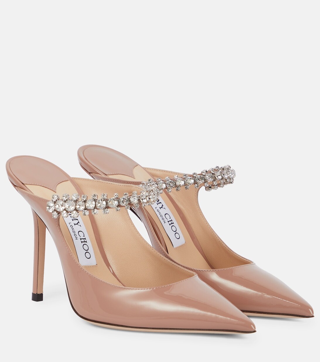 

Мюли Bing 100 из лакированной кожи Jimmy Choo, розовый