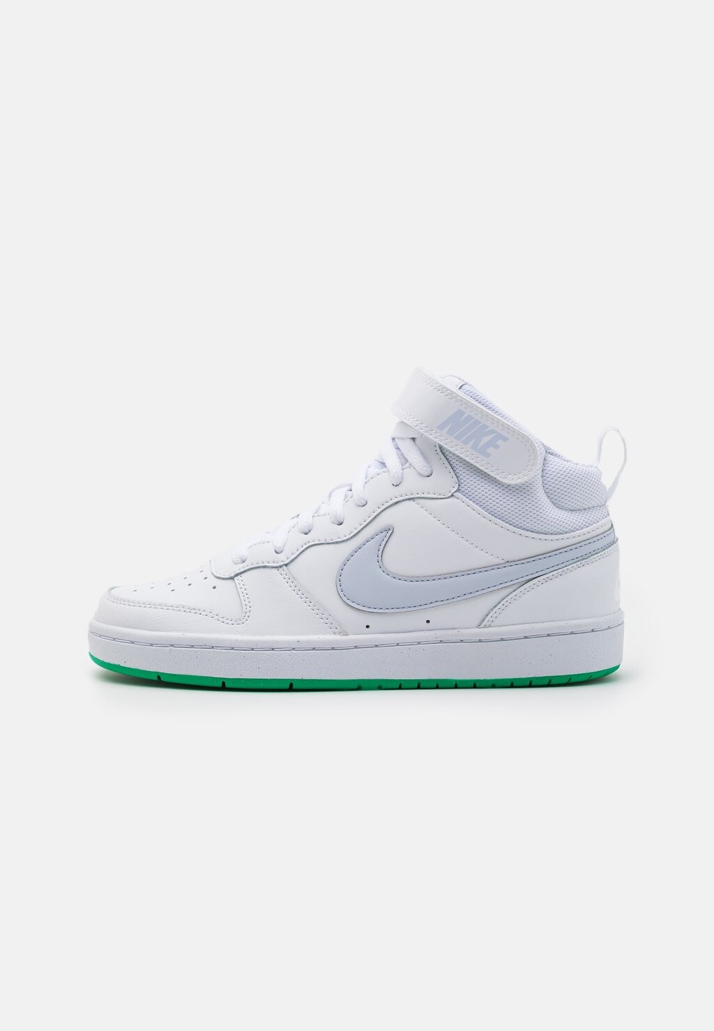 высокие кеды court borough mid 2 unisex nike цвет white football grey stadium green Высокие кроссовки Court Borough Mid 2 Nike, цвет white/football grey/stadium green