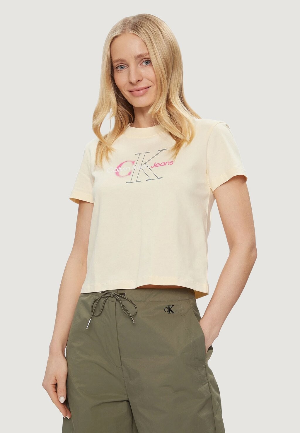 

Футболка с принтом BOLD MONOLOGO BABY J20J222639 Calvin Klein Jeans, крем