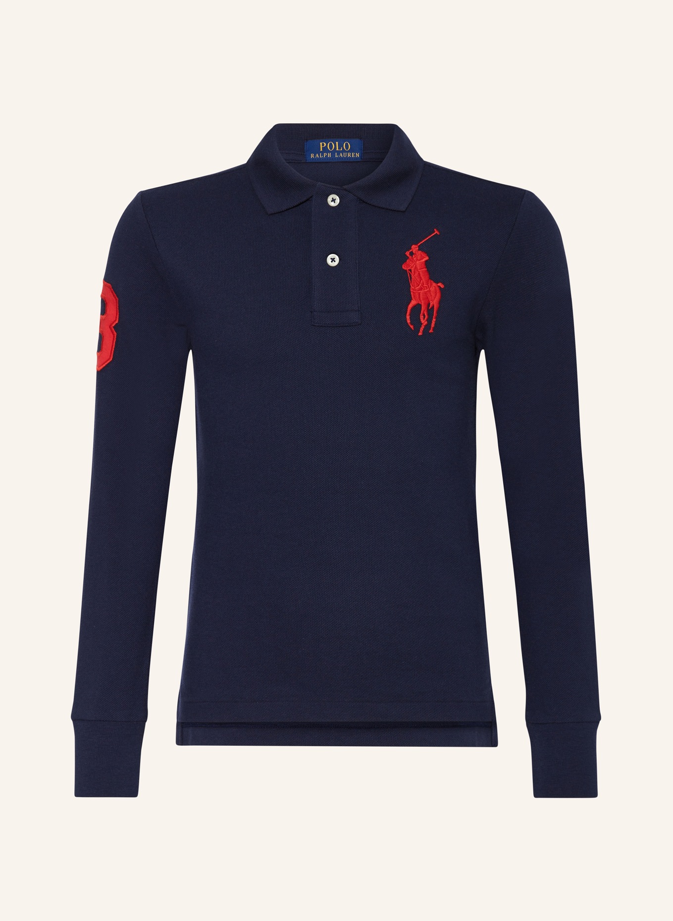 

Рубашка-Поло узкого кроя из пике Polo Ralph Lauren, синий