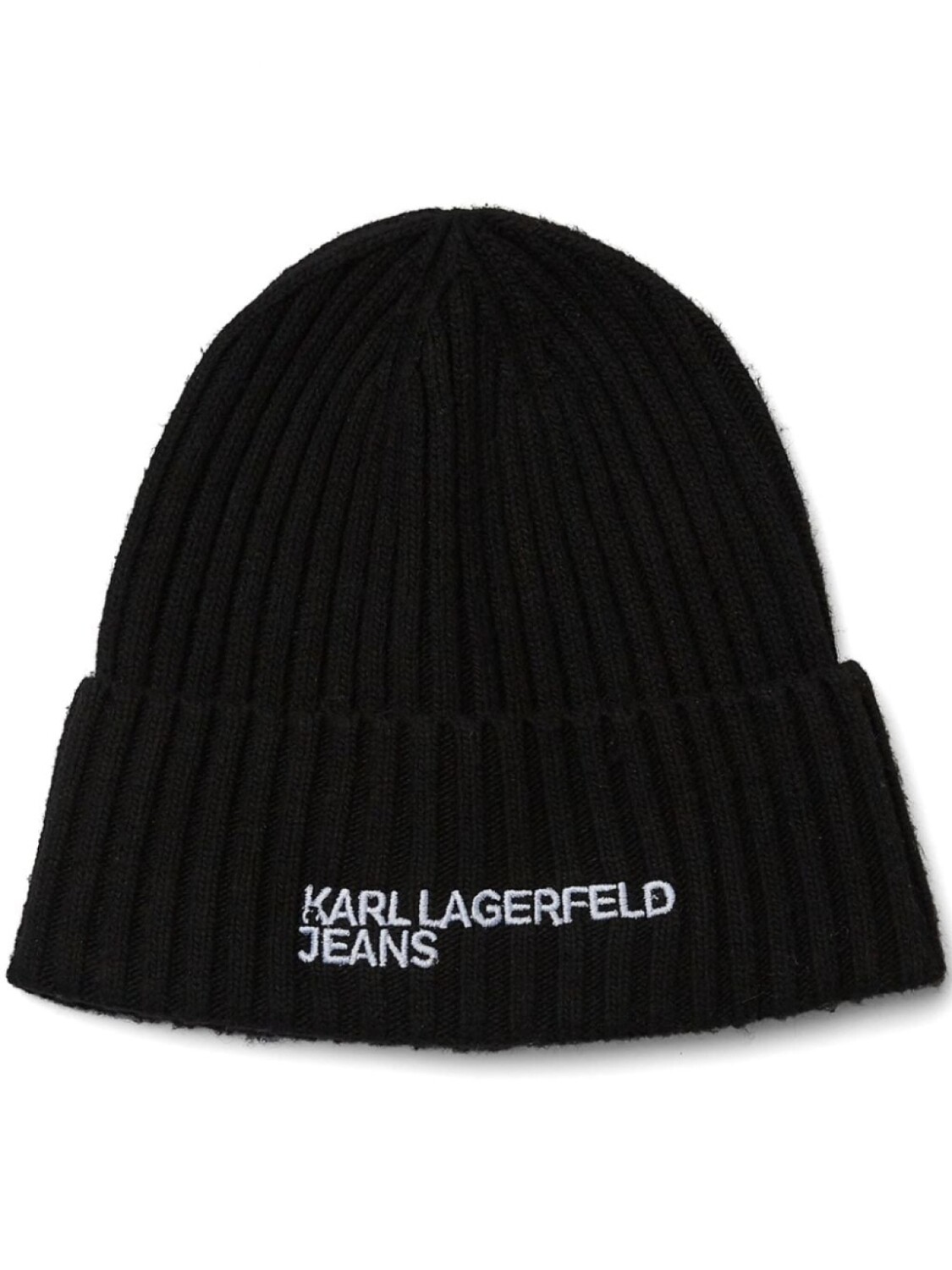 

Karl Lagerfeld Jeans шапка бини в рубчик с вышитым логотипом, черный