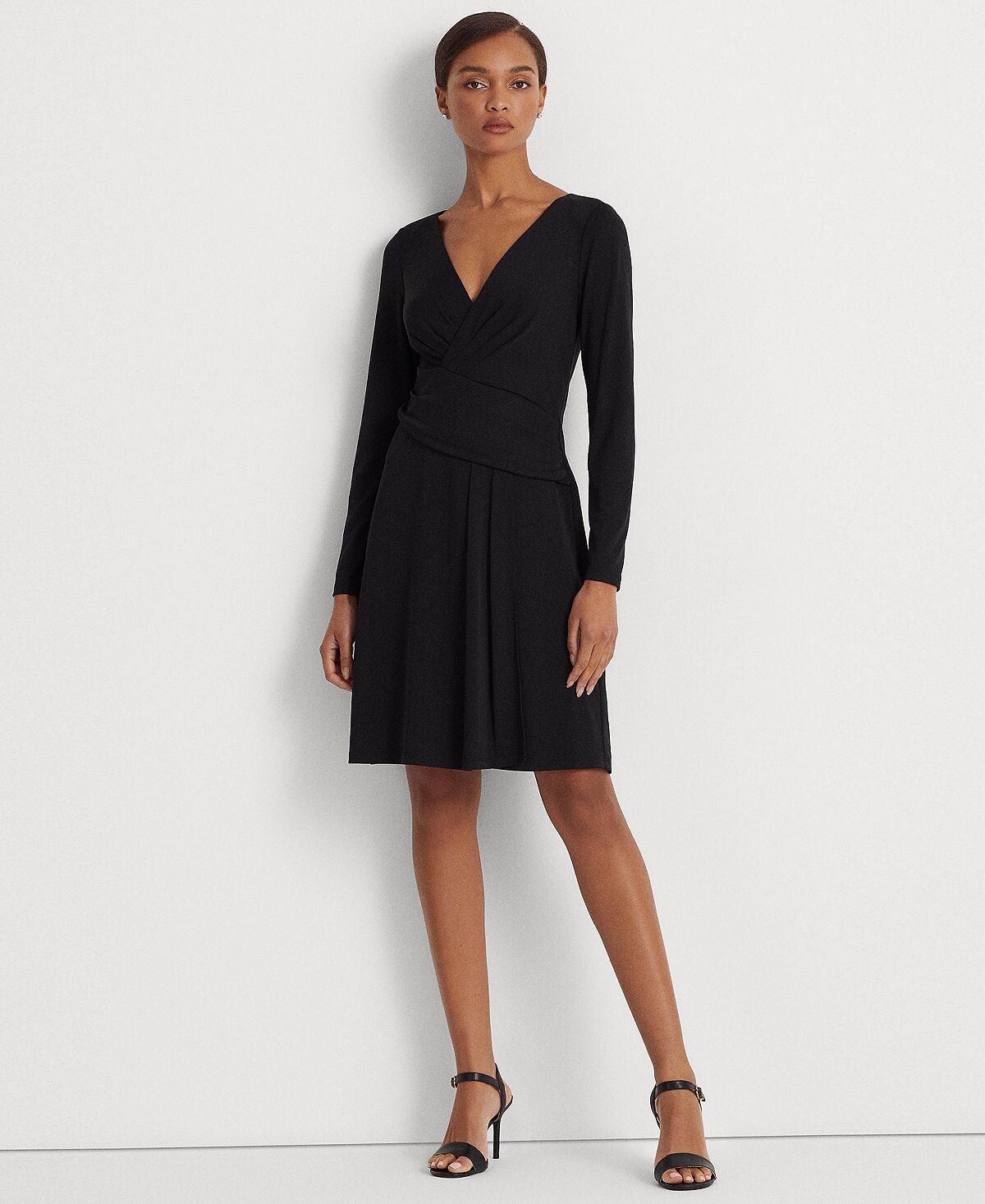 

Женское трикотажное платье с длинными рукавами Lauren Ralph Lauren, черный