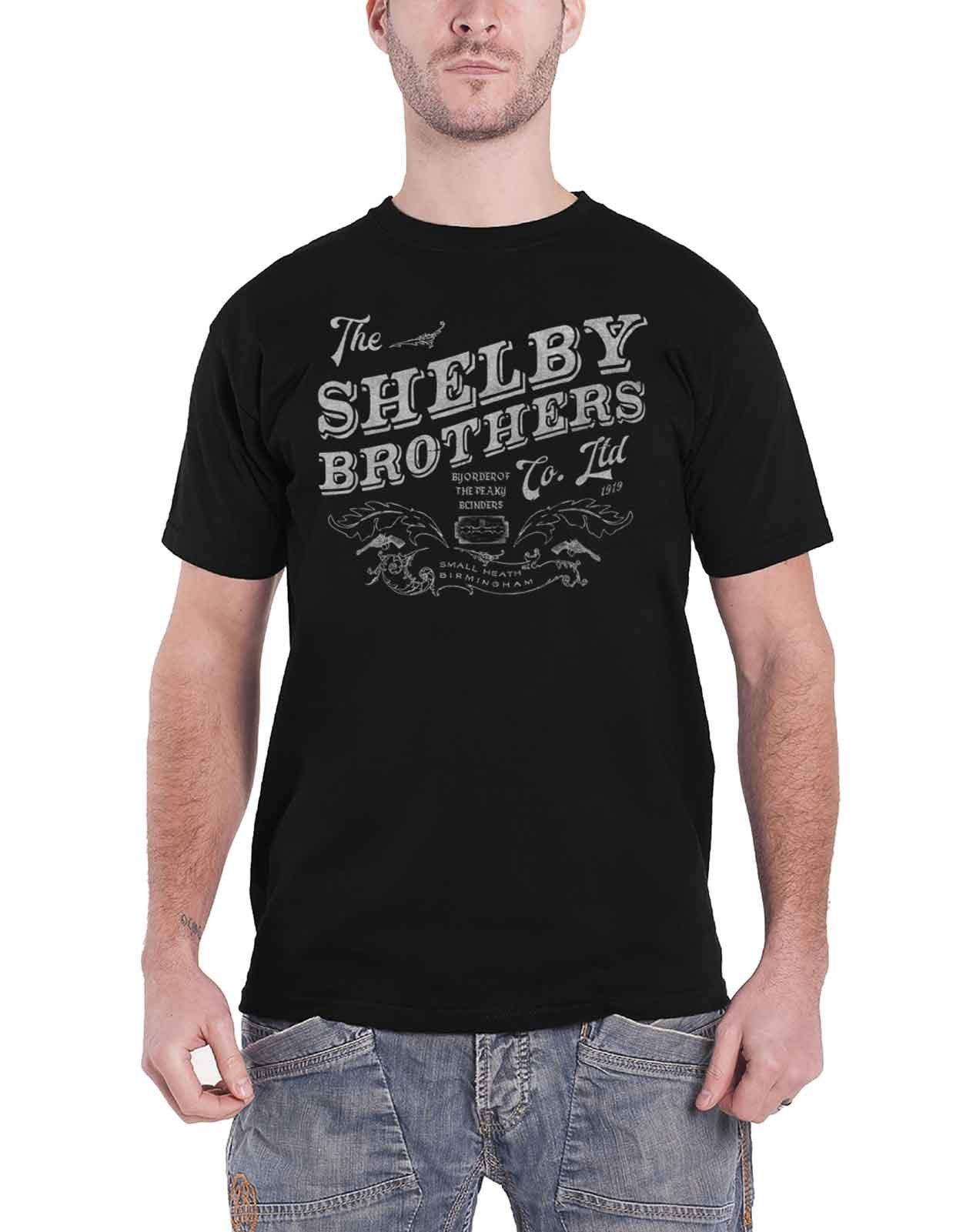 Футболка с потертым логотипом The Shelby Brothers Peaky Blinders, черный цена и фото