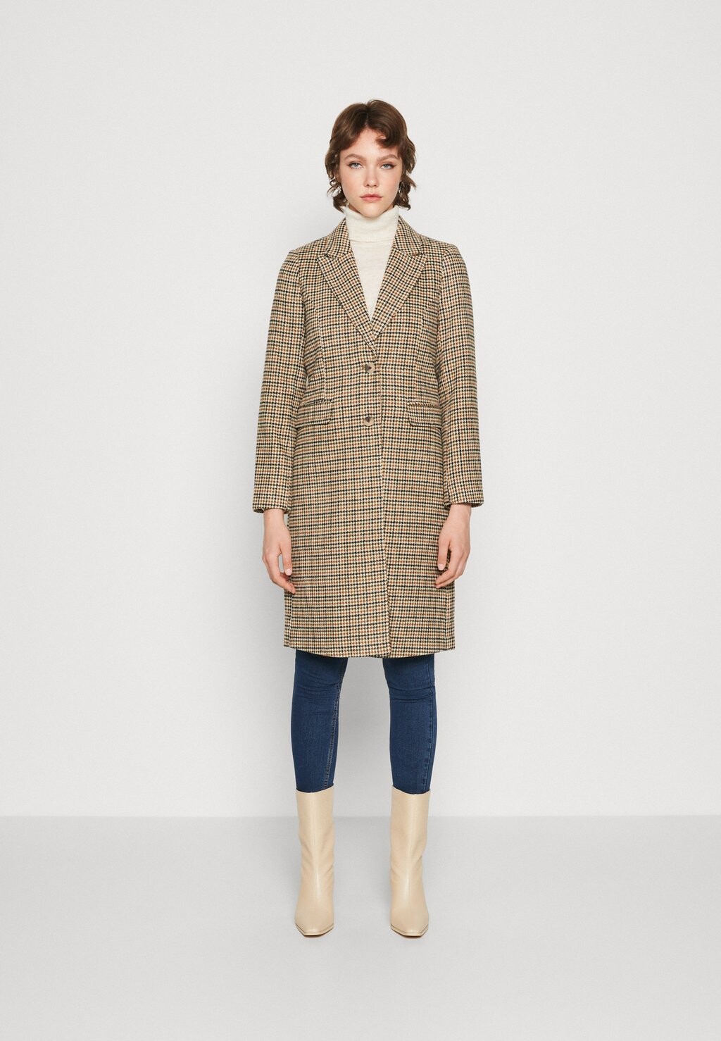 

Классическое пальто PCNEA COAT Pieces, тигровый глаз/белый перец/черный
