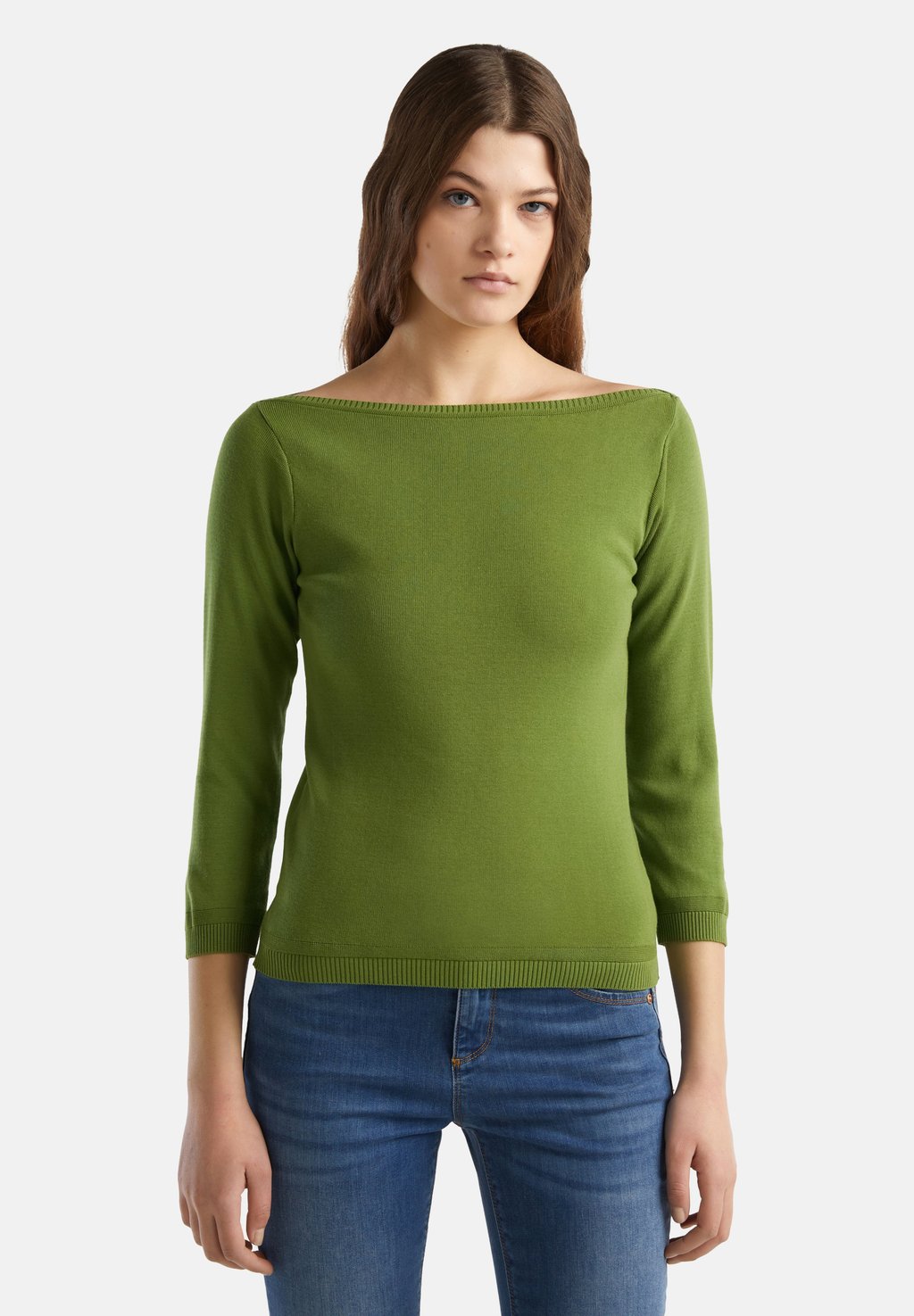 цена Вязаный свитер BOAT NECK United Colors of Benetton, цвет green