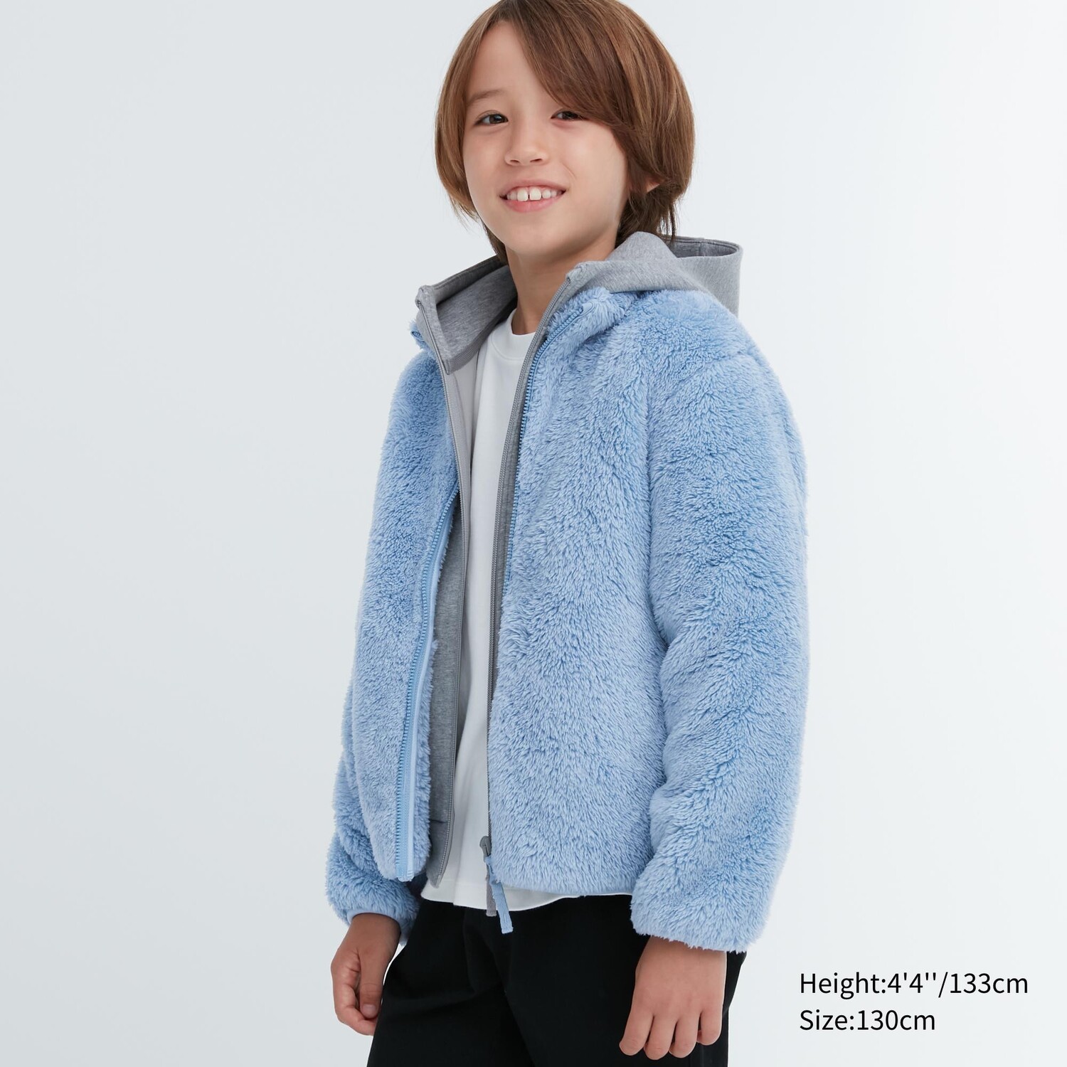 

Куртка Uniqlo детская из пушистого флиса, синий