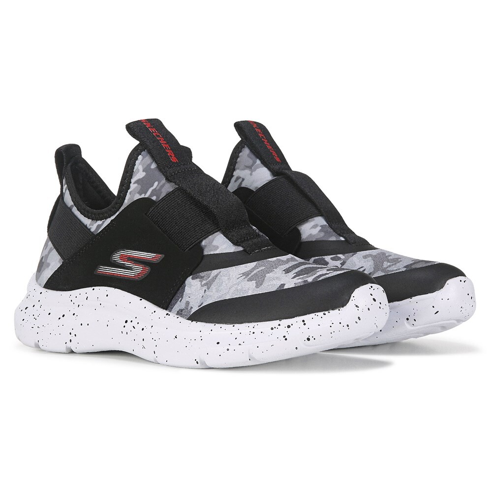 

Детские кроссовки без шнуровки с зажиганием Little/Big Kid Skechers, черный