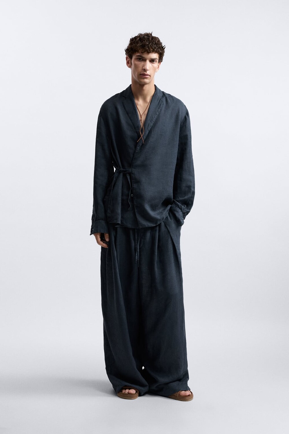 

Рубашка с переходом ZARA, синий