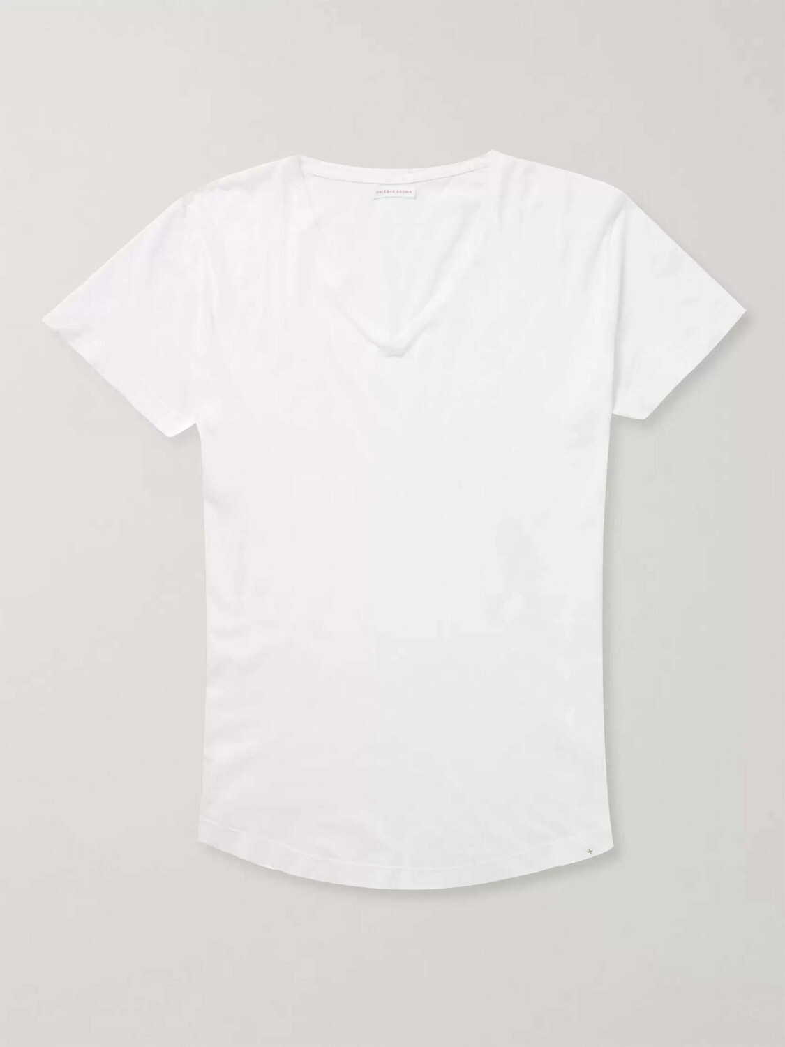 

Футболка OB-V Slim Fit из хлопкового джерси ORLEBAR BROWN, белый