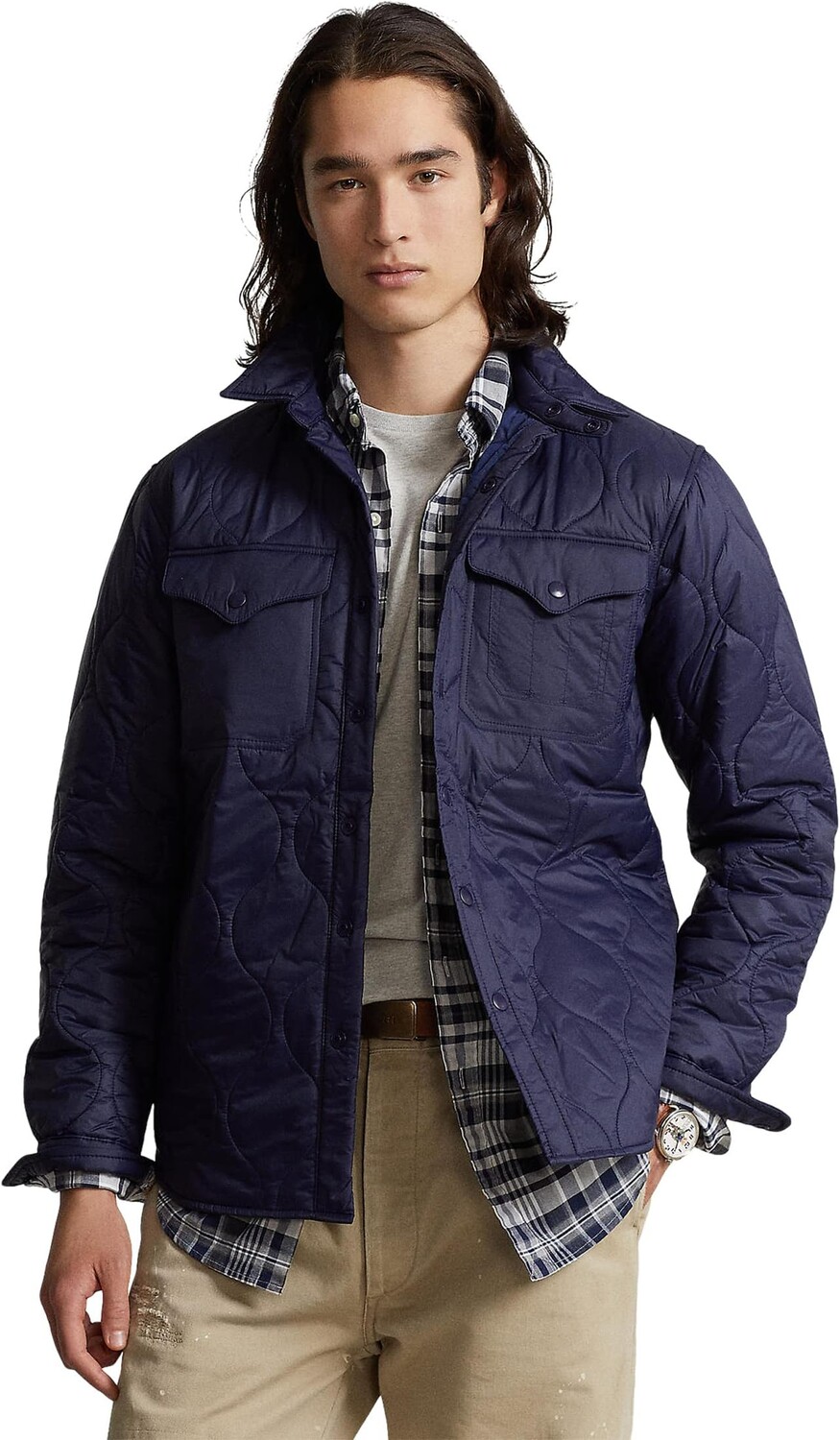 

Стеганая куртка-рубашка Polo Ralph Lauren, цвет Newport Navy