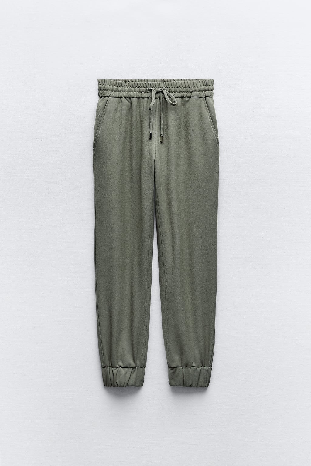 Спортивные брюки в стиле пижамы ZARA, хаки брюки с завышенной талией и завязками q s by s oliver черный