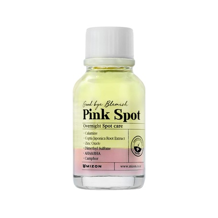 цена Good Bye Blemish Pink Spot Ночной уход за пятнами с каламином, камфорой, ага и бха, 19 мл, Mizon
