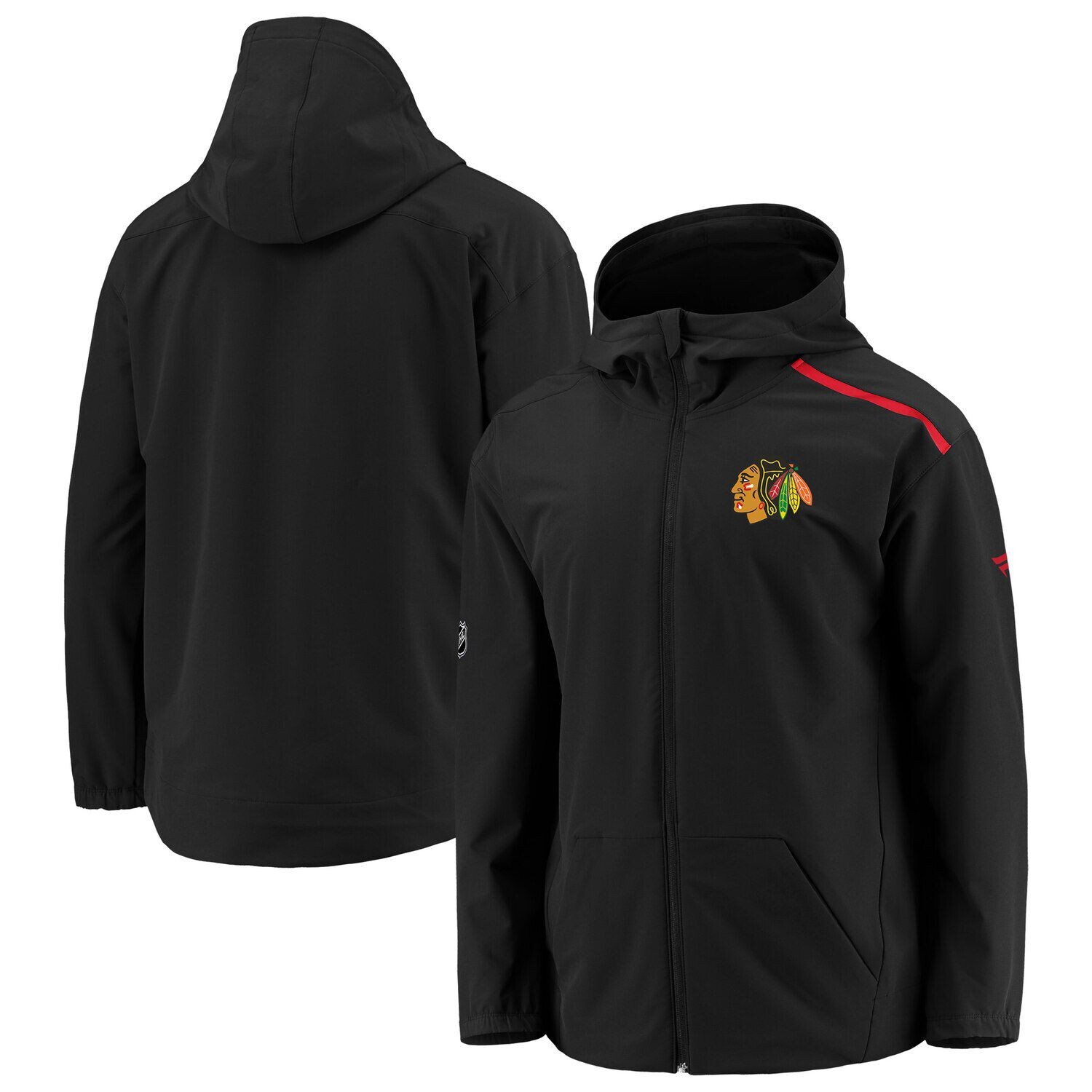 

Женская черная толстовка с молнией во всю длину с логотипом Fanatics Chicago Blackhawks Rinkside Fanatics