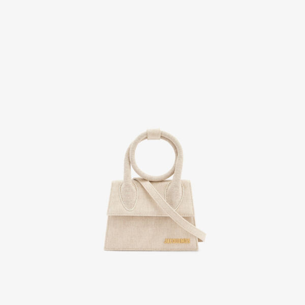 

Сумка Le Chiquito Noeud из смесового льна с верхней ручкой Jacquemus, серый
