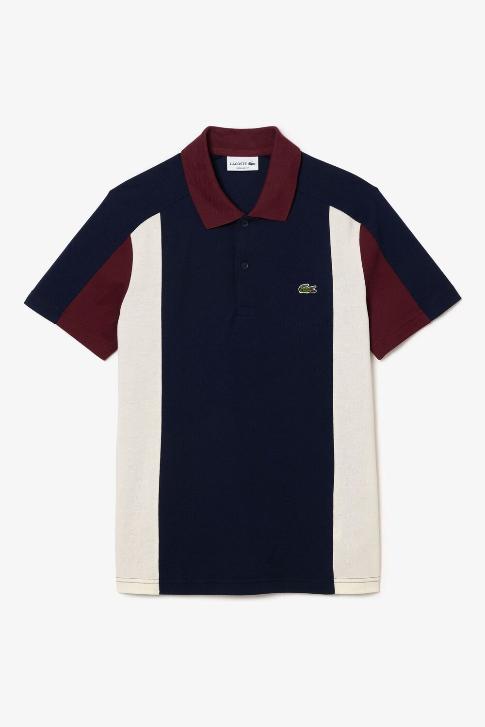 

Синяя рубашка-поло в стиле колор-блок с короткими рукавами Elevated Lacoste, синий