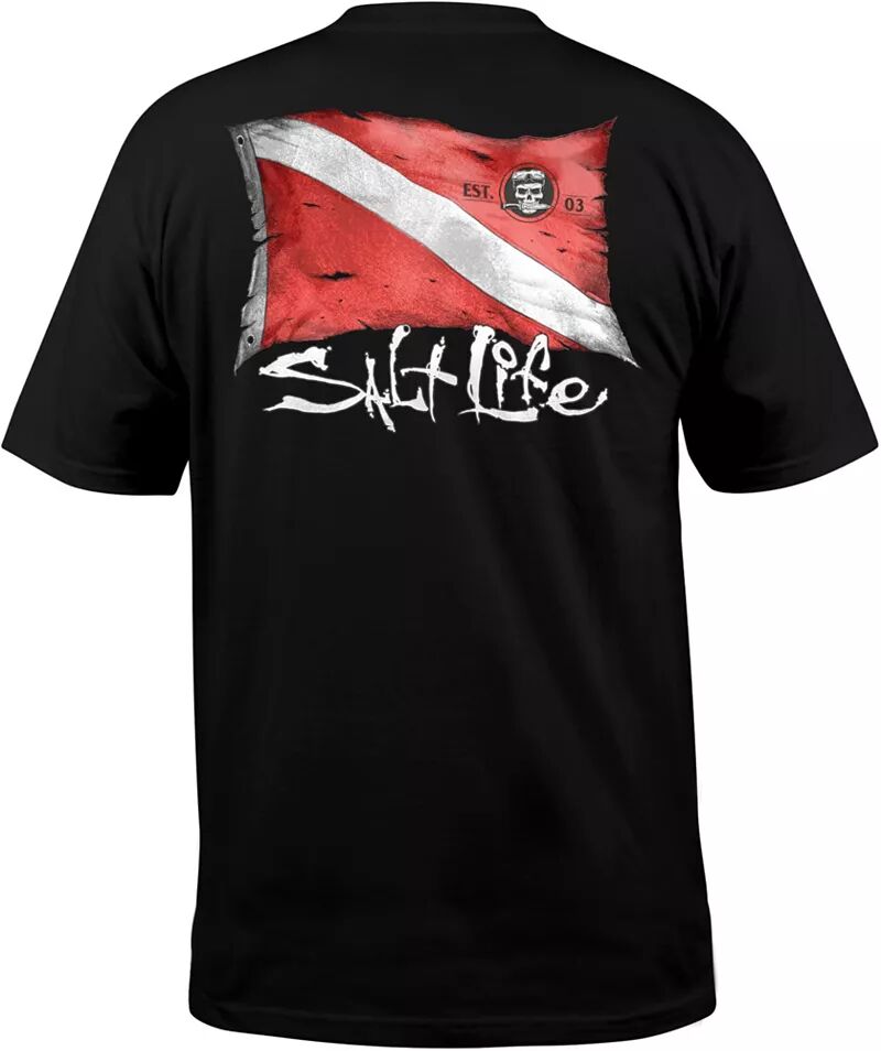Мужская футболка с карманом и флагом Salt Life, черный