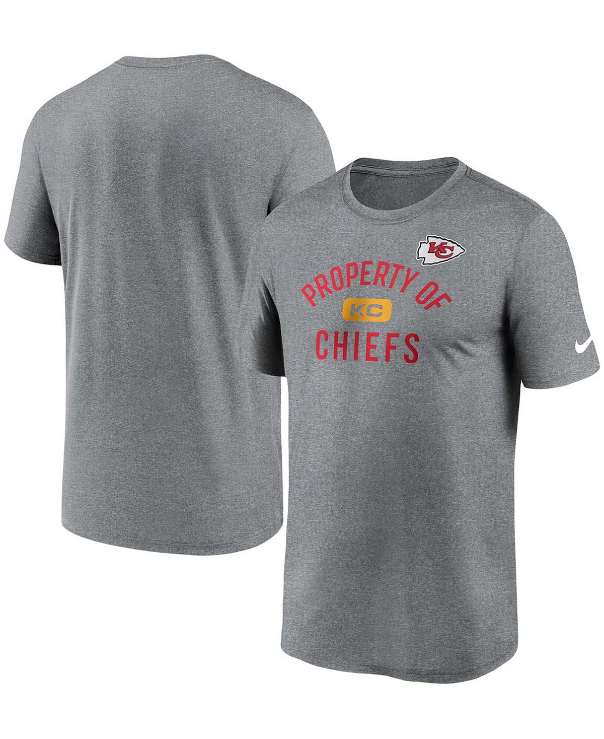 

Мужская темно-серая футболка Kansas City Chiefs Property Of Legend Performance Nike, Серый