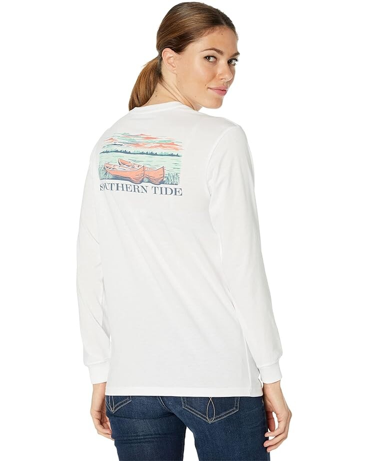 

Футболка Southern Tide Canoe and You Long Sleeve T-Shirt, цвет Classic White