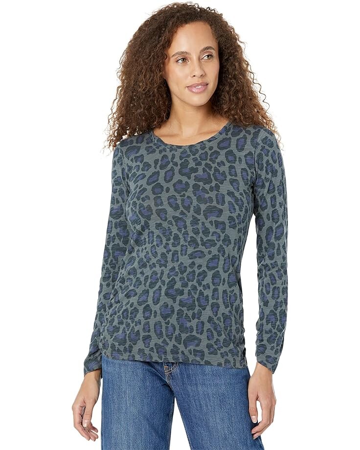 

Футболка Mod-o-doc Printed Slub Jersey Twisted Scoop Neck, серый