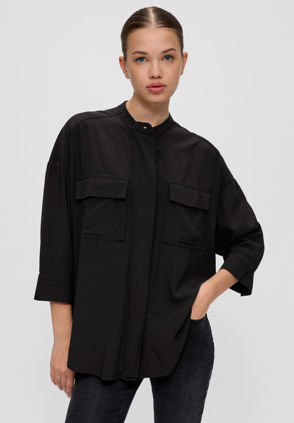 Блузка-рубашка QS, цвет schwarz