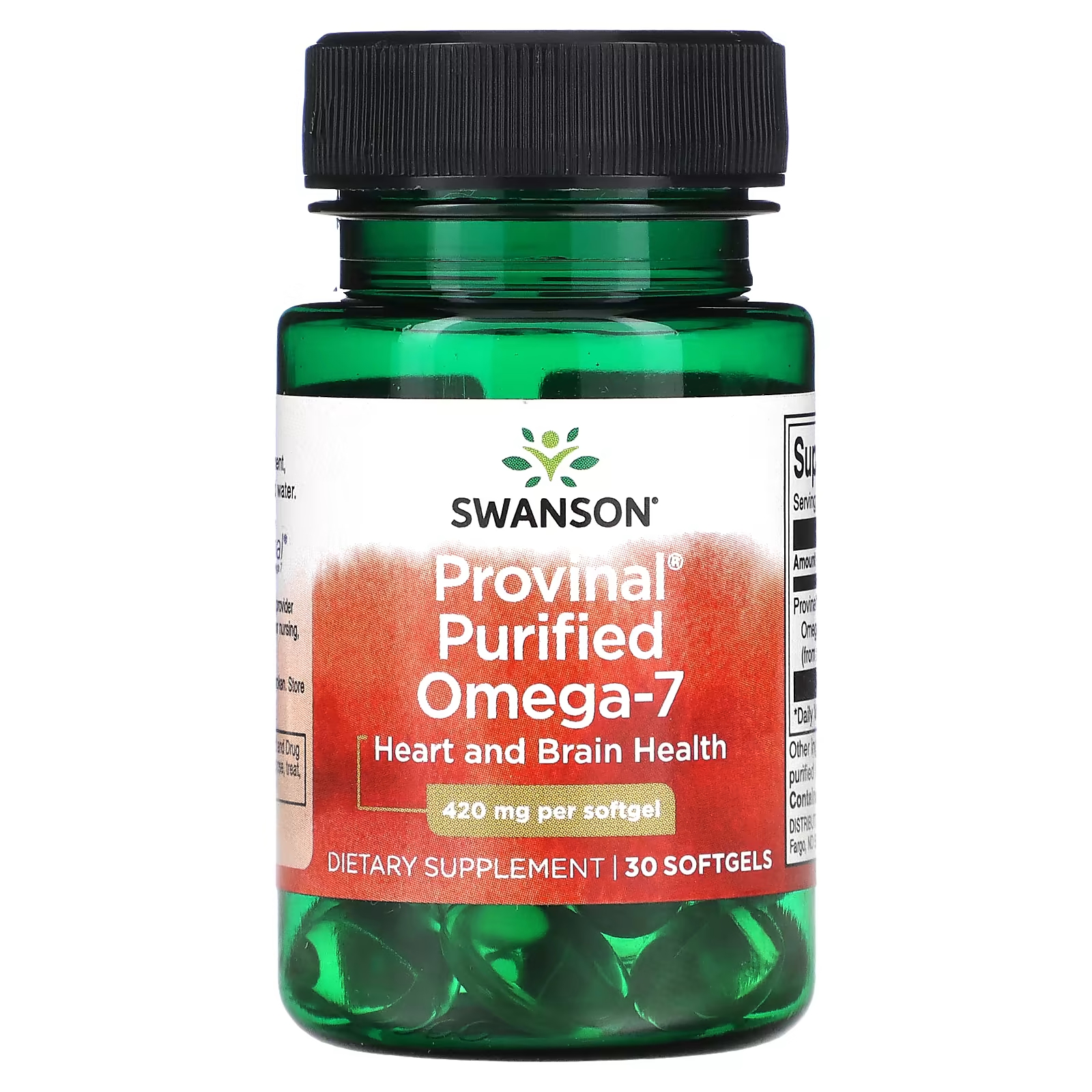 Очищенные омега-7 Swanson Provinal 420 мг, 30 мягких таблеток source naturals provinal омега 7 30 капсул