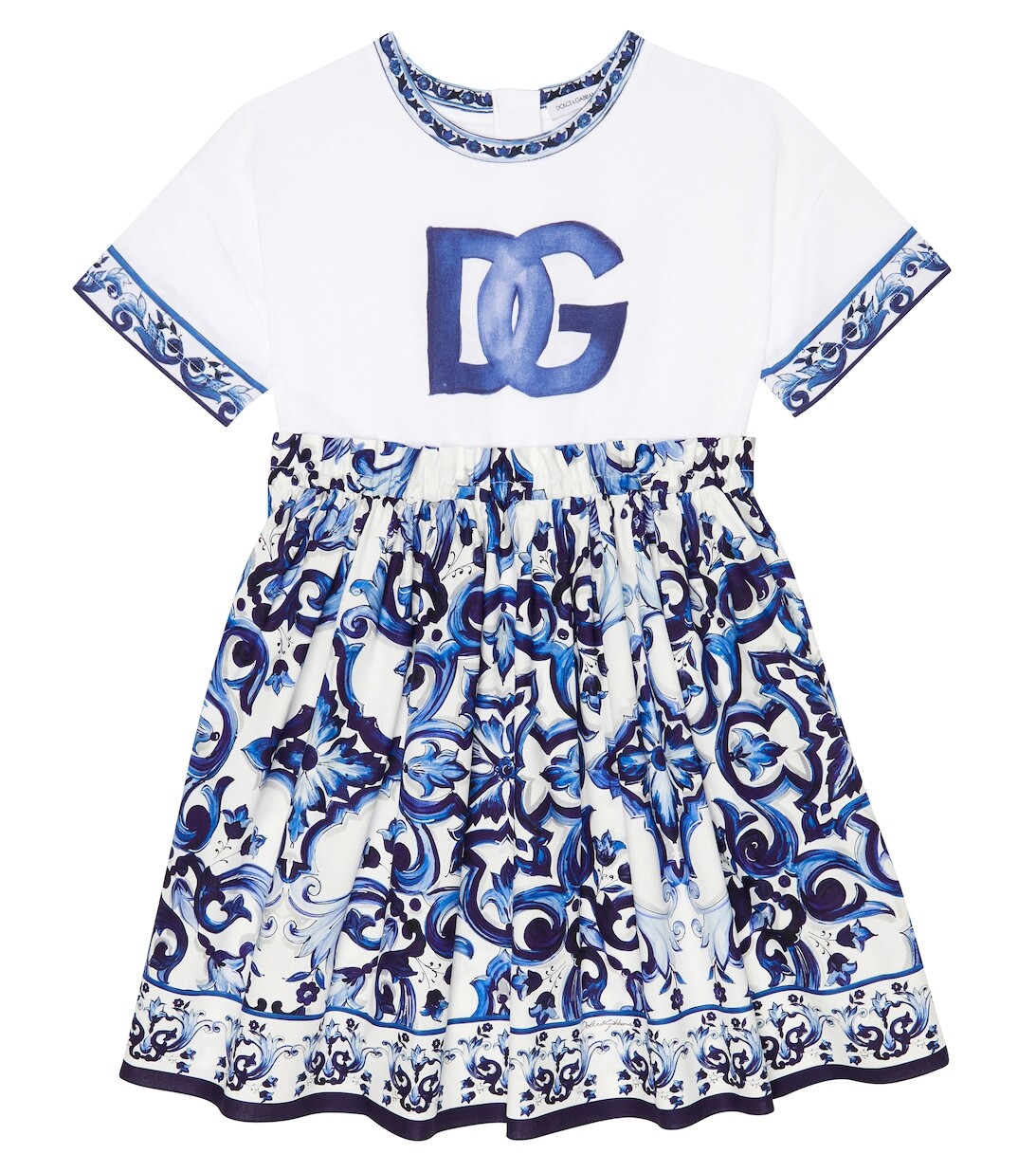 

Платье из хлопка с принтом Dolce&Gabbana, белый