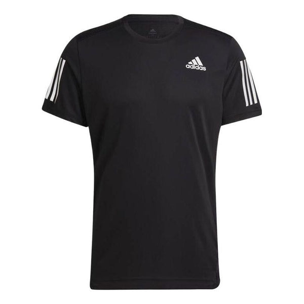 Футболка Men's adidas Solid Color Breathable Round Neck Pullover Short Sleeve Black T-Shirt, черный