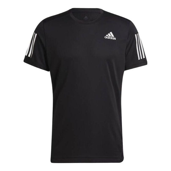 Футболка Men's adidas Solid Color Breathable Round Neck Pullover Short Sleeve Black T-Shirt, черный футболка adidas round neck short sleeve pullover solid color black t shirt черный