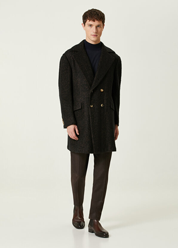 

Коричневые шерстяные брюки Kiton, Коричневый