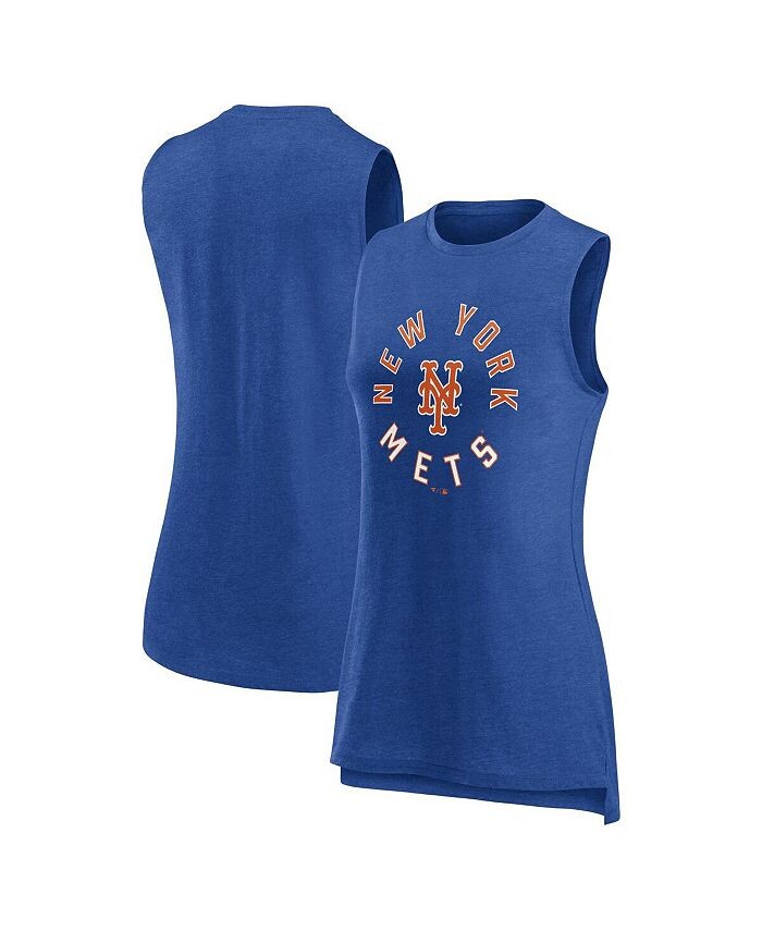 

Женская майка с фирменным логотипом Heather Royal New York Mets What Goes Вокруг Fanatics, синий