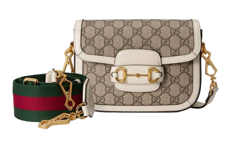 

Сумка GUCCI Mini 1955 на одно плечо, бежевый/белый